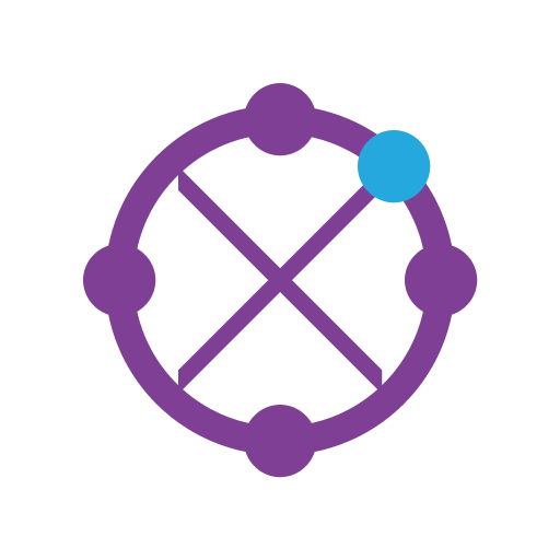 Timely Mobility clock mark, purple ring with a cyan node